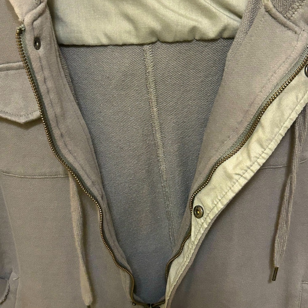 the sweatshirt project Full Zip Up/Snaps Hooded Jacket, Olive Color, Size XL - Picture 6 of 10